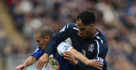 Hard fought: Bentley tussles with Lescott