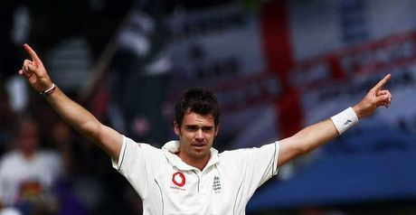 Anderson: Celebrating one of his five wickets on day two