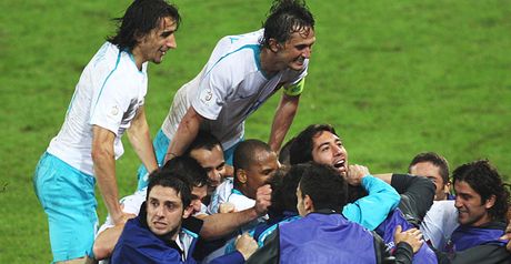 Turkey celebrate at the final whistle.
