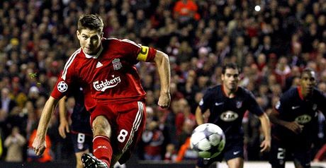 Gerrard: Fires home penalty