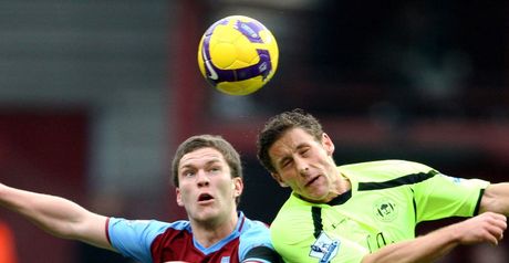 Battling display: Gardner and Brown go for the ball