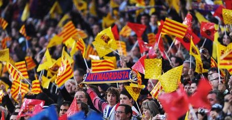Fan power: Barca's supporters show their true colours