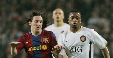 Titanic tussle: Messi (left) and Evra