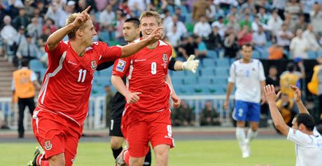 Edwards: Celebrates his goal