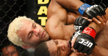 Gripping: Koscheck (left) in action