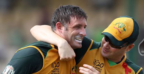 Fitness race: Hussey (left) and Clarke
