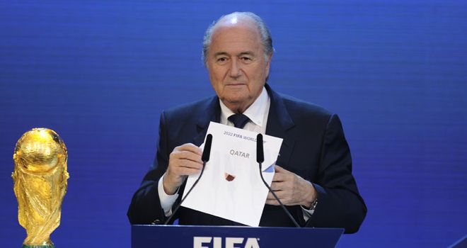 Fifa president Blatter announces back in November that Qatar will host the 2022 World Cup