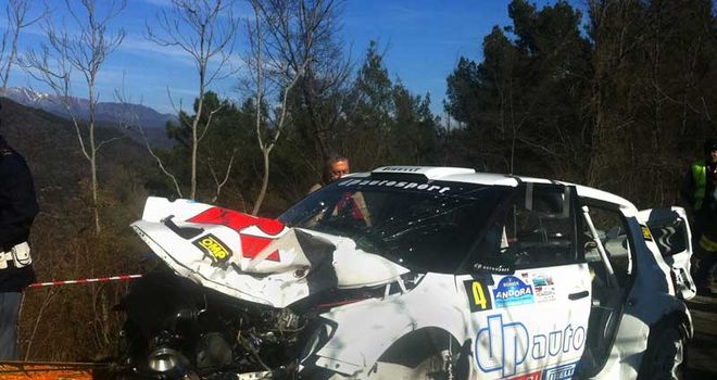 Crash: the wreck of Kubica's car