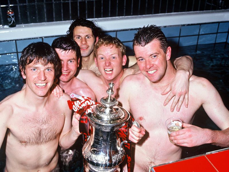 Giggs, Irwin, Sharpe, May and Pallister were among the most experienced members of that Double-winning squad