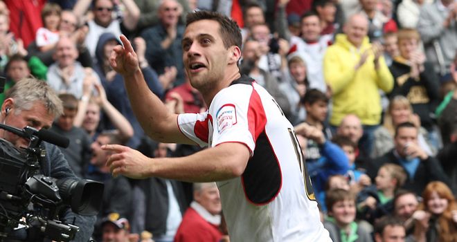 Baldock: Bagged a hat-trick