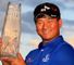 Choi: Shows off the spoils of victory at Sawgrass on Sunday night