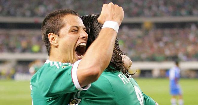 Javier Hernandez: On target for Mexico in their victory over Serbia