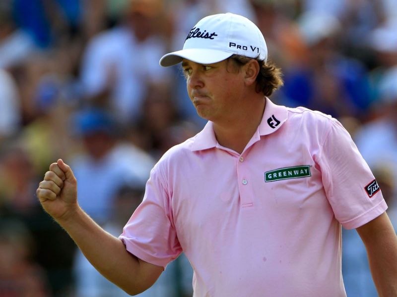 It was five shots when Dufner stood on the 15th tee but he found water.