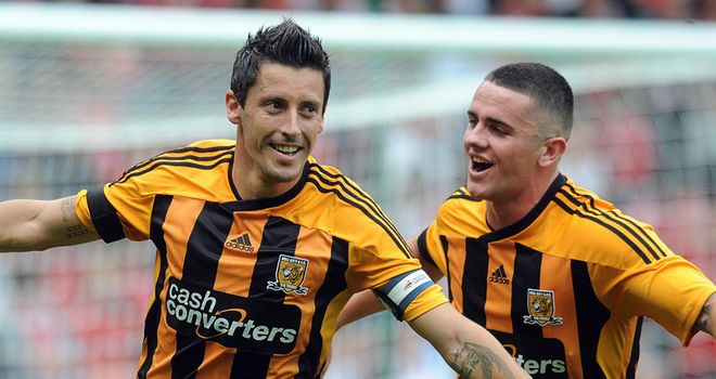 Korem (l): Hit late winner against Watford