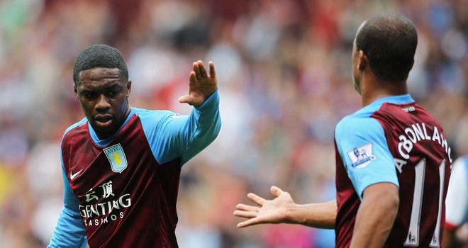 Rallying call: Gabriel Agbonlahor wants team-mates to follow Charles N'Zogbia's example after his performance at Blackburn