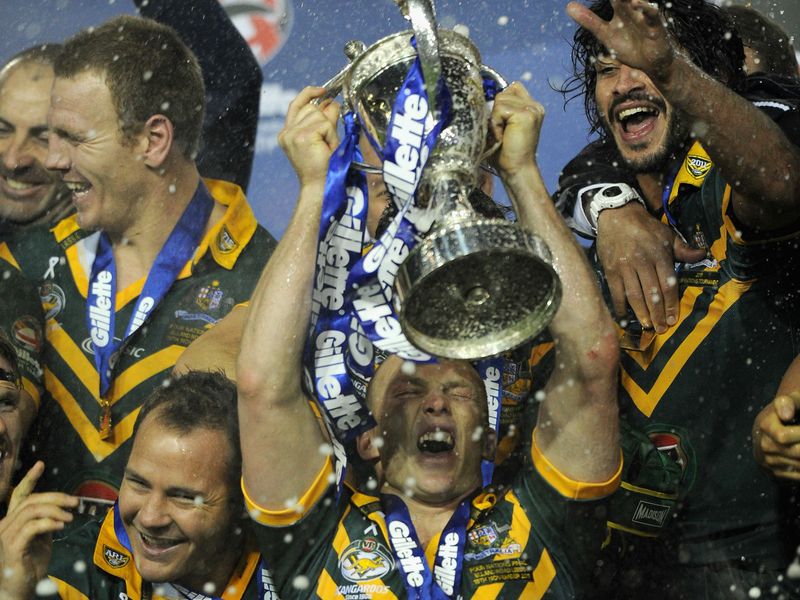 But counterpart Lockyer ended his 59-cap international career on a high, celebrating Australia's triumph with his team-mates