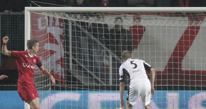 Marc Janko (left): Austrian striker scores the winner for Twente after coming on as a substitute