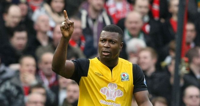 Yakubu: The striker hit the net in the 3-2 win at Old Trafford and wants Rovers fans to show their support at Ewood Park