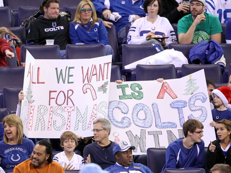 The Colts fans turned up hoping for a Christmas present off their team!