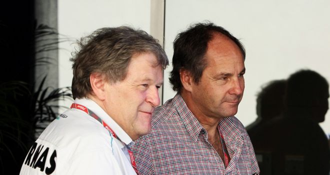 Gerhard Berger (R): Thinks Michael Schumacher will retire at the end of the year