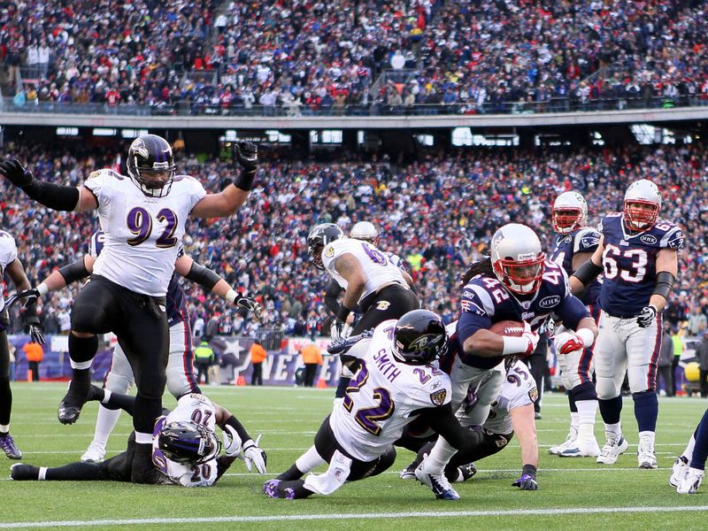 Patriots rusher BenJarvus Green-Ellis went in for the opening touchdown in the second quarter to give his side a 10-3 lead.