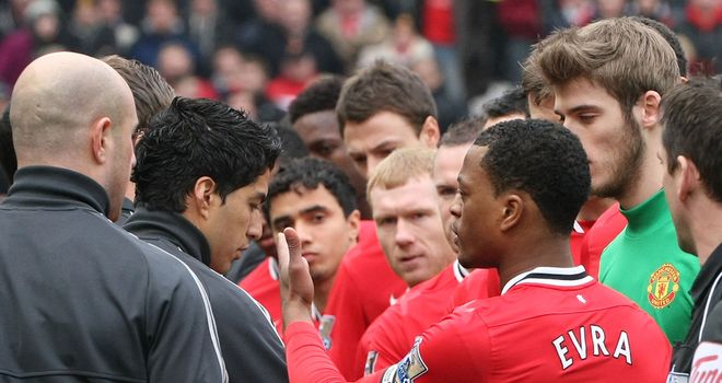Luis Suarez: Caused outrage by not shaking Patrice Evra's hand in Saturday's match