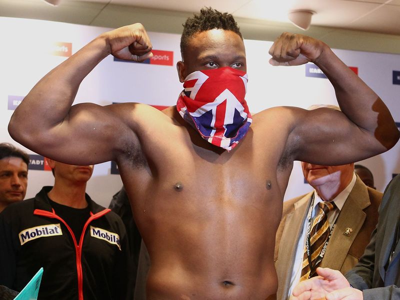 Chisora, in great shape, weighs in for the big fight