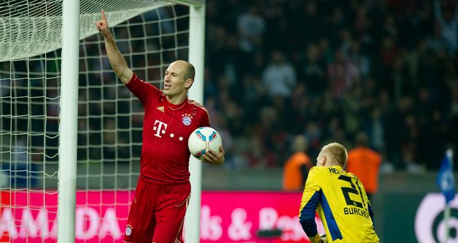 Arjen Robben: Netted a hat-trick as Bayern Munich enjoyed another big win