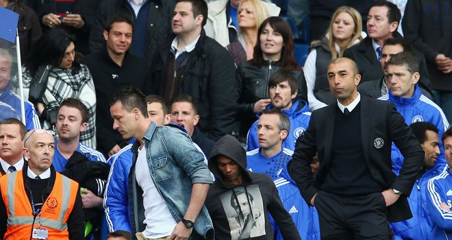 Roberto Di Matteo watches on the touchline as Chelsea hosted Wigan
