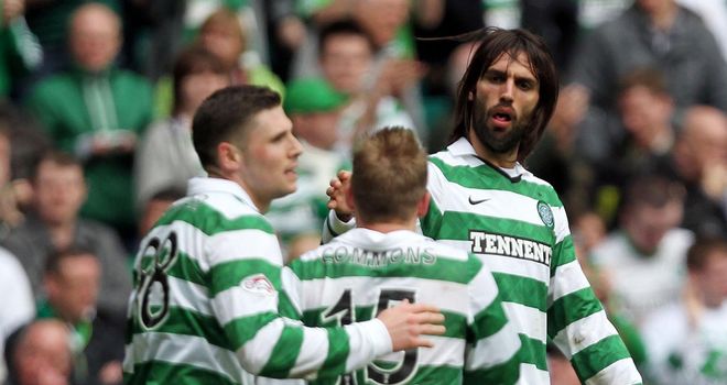 Celtic: Celebrating second goal