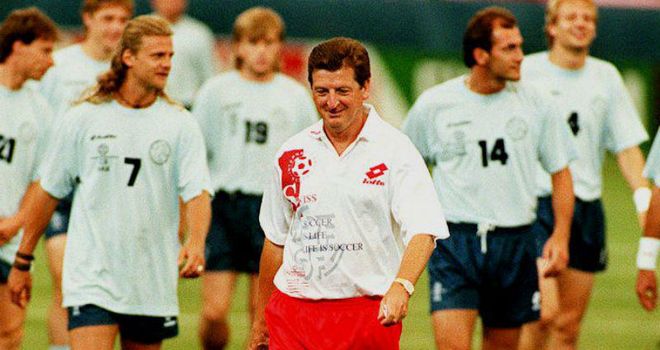 Roy Hodgson: With his Swiss squad at the 1994 World Cup, where his team progressed out of the groups