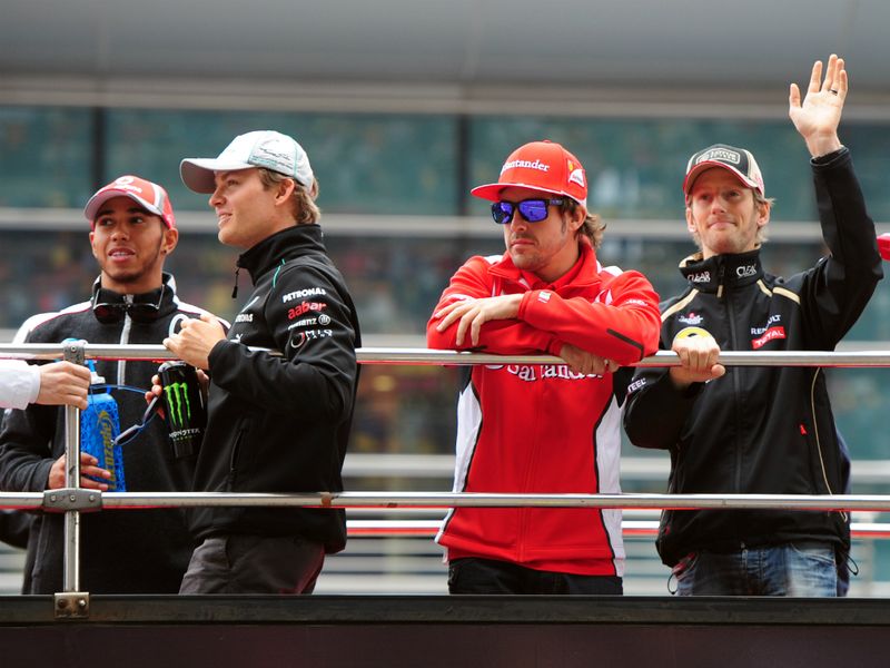 The drivers head out on the parade