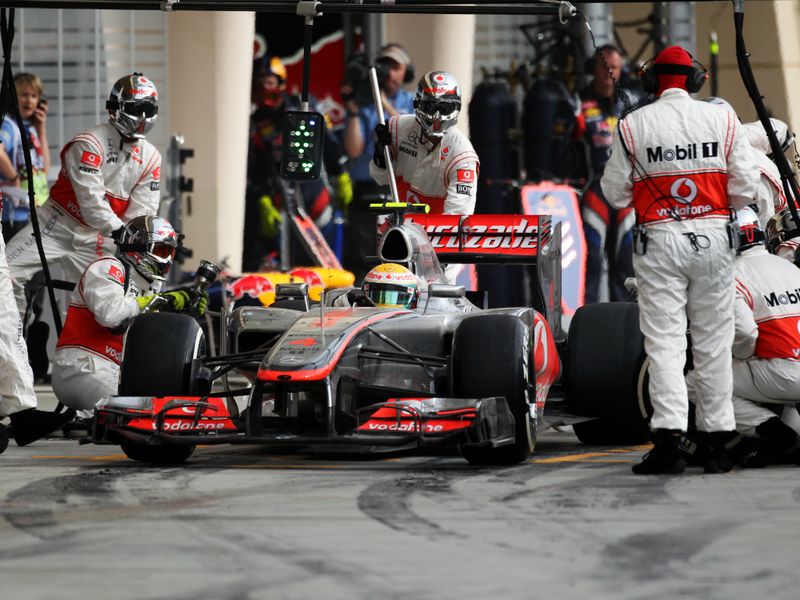 McLaren once again lost time in the pits...