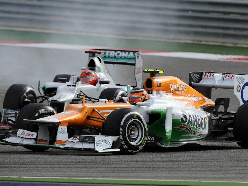 Nico Hulkenberg and Michael Schumacher