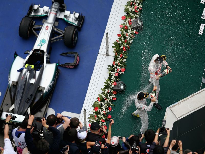 The podium celebrations