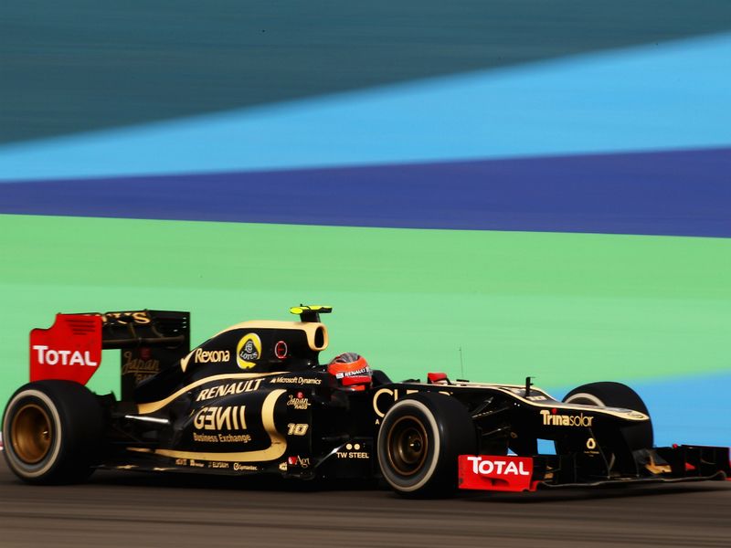 Romain Grosjean in the Lotus