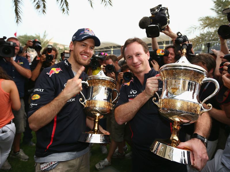 Sebastian Vettel and Christian Horner