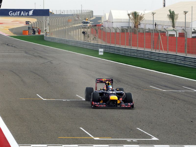 Vettel crosses the finish line