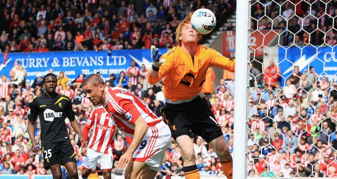 Controversial goal: Jon Walters put Stoke ahead after appearing to knock the ball out of Adam Bogdan's hands