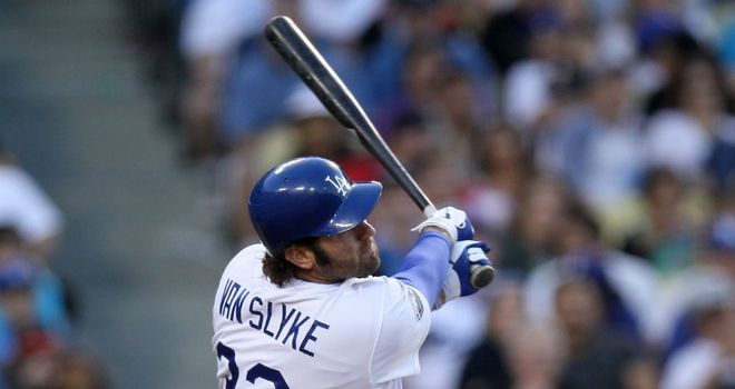 Scott Van Slyke: Hit a career-first home run