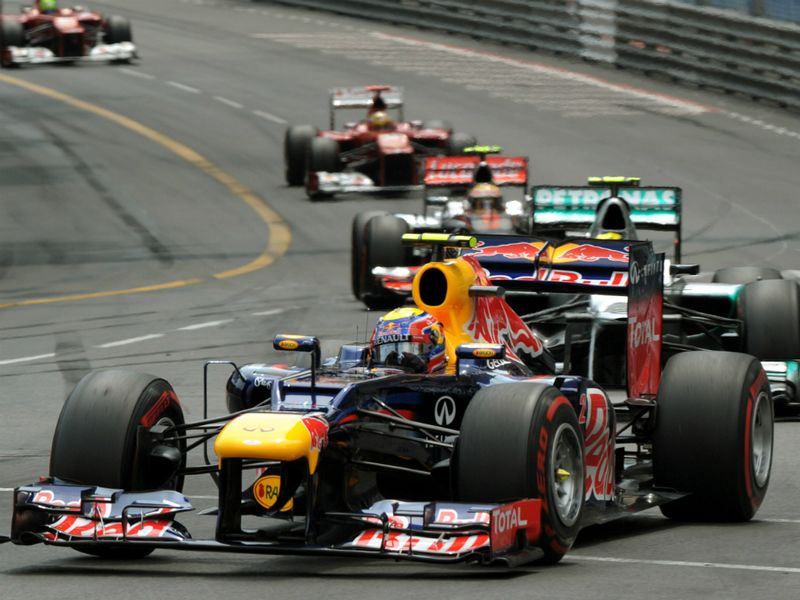Mark Webber in the lead