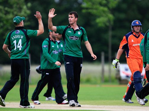 Jack Shantry takes an early wicket