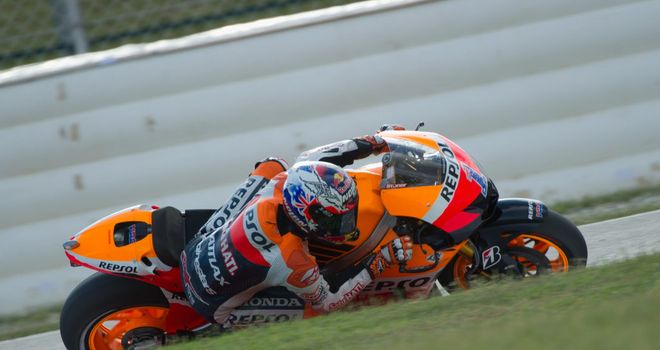 Casey Stoner: Recorded the fastest time in practice ahead of the British GP