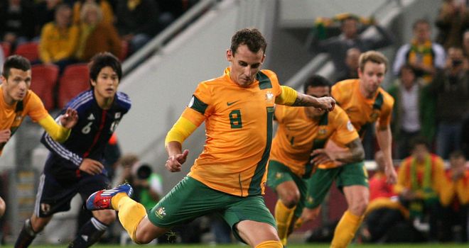 Luke Wilkshire: Scored from the penalty spot to secure a point for Australia against Japan