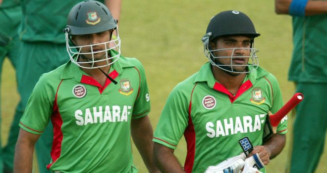 Ziaur Rahman (right): hit the winning runs for Bangladesh in the final over of the contest