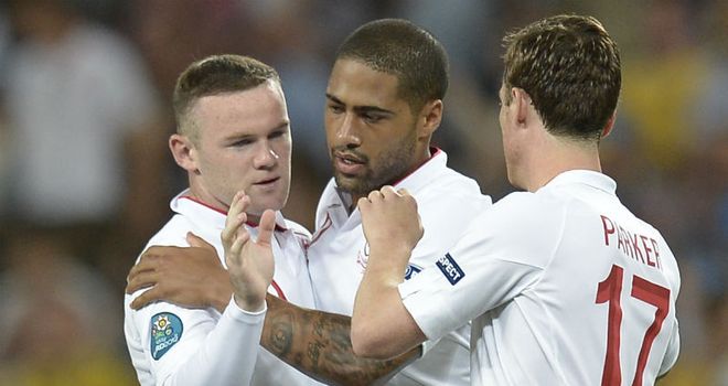 Scott Parker (with England team-mates Wayne Rooney and Glen Johnson): Feels the team deserve credit
