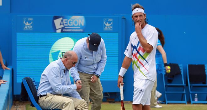 Nalbandian lost the Queen's Club final by default due to the incident