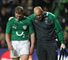 Keith Earls (L) will visit a specialist this week