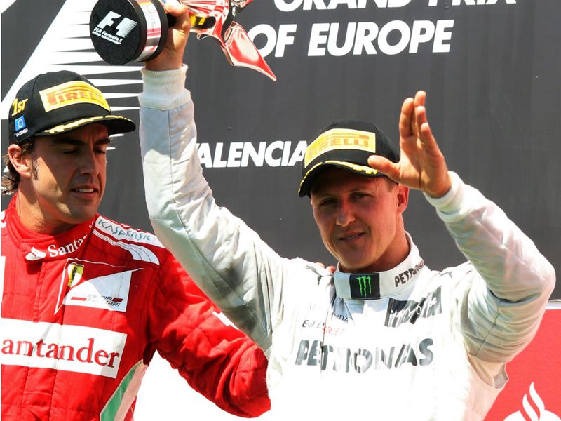Schumi back on the podium for the first time since his return