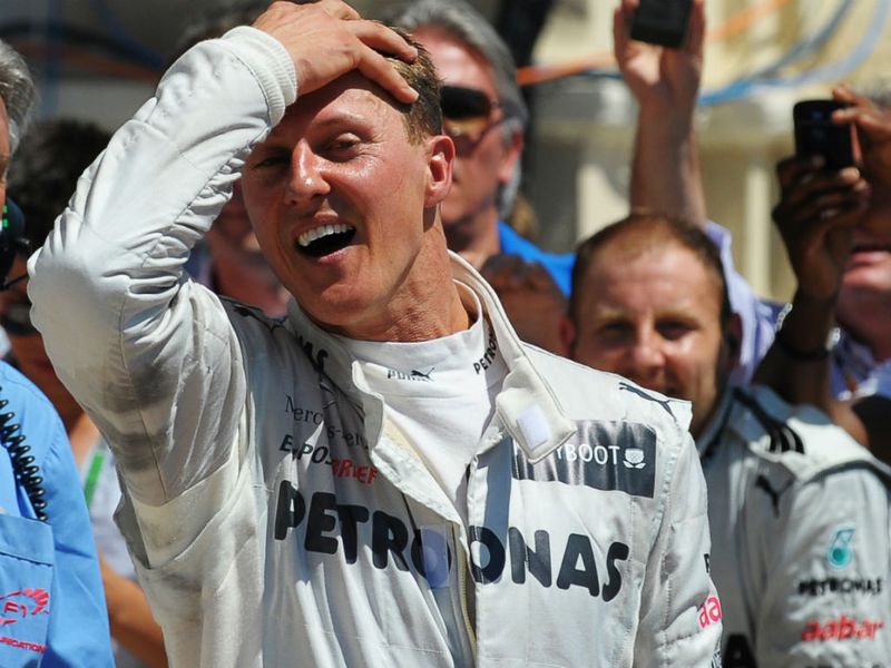A delighted Schumacher
